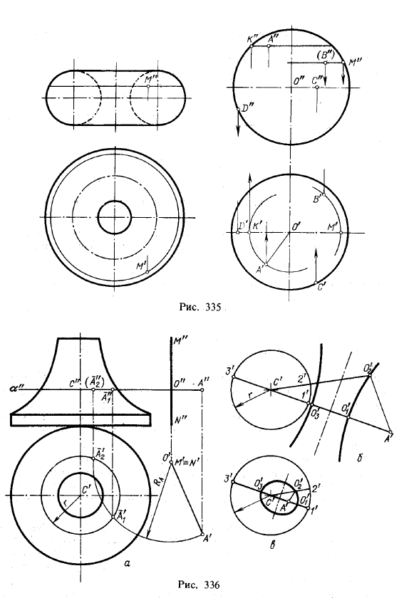 Рис 335-336.Поверхности вращения